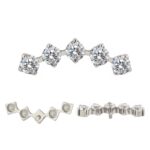 Titanium Internally Thread 5 Prong Set CZ Stone Top