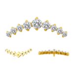 Titanium Internally Thread 9 Prong Set CZ Stone Top - Image 2