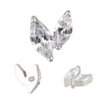 Titanium 2 CNC Set Marquise CZ Internally Threaded Top