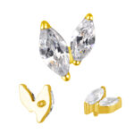 Titanium 2 CNC Set Marquise CZ Internally Threaded Top - Image 2