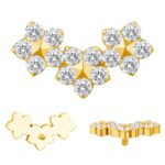 Titanium 3 CZ Flowers Internally Threaded Top - Image 2