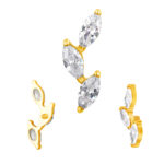 Titanium CNC Set 3 Marquise CZ Internally Threaded Top - Image 2