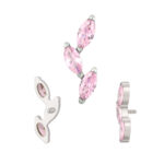 Titanium CNC Set 3 Marquise CZ Internally Threaded Top - Image 3
