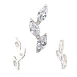 Titanium CNC Set 3 Marquise CZ Internally Threaded Top