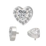 Titanium CZ Paved Pear With Pear CZ Center Internally Threaded Top