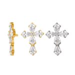 Titanium CNC Set CZ Cross Internally Threaded Top