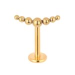 ASTM F-136 7 Balls Link Internally Thread Labret - Image 2