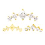 Titanium 3 CZ Flower Internally Threaded Top - Image 2