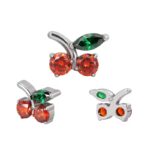 Titanium CZ Cherry Interanlly Threaded Top