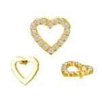 Titanium CNC Set CZ Paved Heart Interanlly Threaded Top - Image 2
