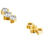 ASTM F136 Titanium 3 CZ Blaze Set Curve Top Internally Threaded Labret - Image 2