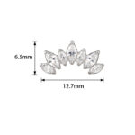Titanium 7 Prong Set Marquise CZ Internally Threaded Top - Image 3