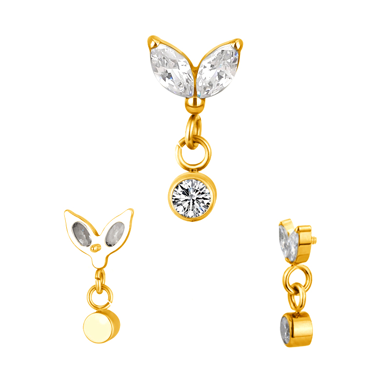 image00174 Leaf Drop Ear Labret Jewelry - Image 1