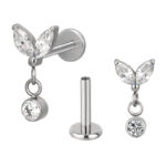 Leaf Drop Ear Labret Jewelry - Image 3