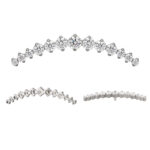 Titanium CNC Set 13 Round CZ Curved Interanlly Threaded Top