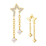 Titanium CZ Paved Star with 2 CZ Dangle Internally Threaded Top - Image 2